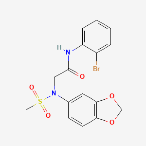 N~2~-1,3-benzodioxol-5-yl-N~1~-(2-bromophenyl)-N~2~-(methylsulfonyl)glycinamide