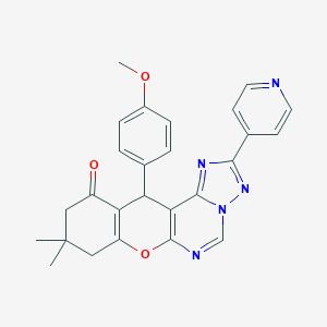 12-(4-methoxyphenyl)-9,9-dimethyl-2-(4-pyridinyl)-8,9,10,12-tetrahydro-11H-chromeno[3,2-e][1,2,4]triazolo[1,5-c]pyrimidin-11-one