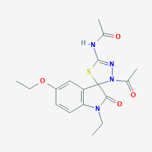 molecular formula C17H20N4O4S B356682 N-(4-acetyl-5'-ethoxy-1'-ethyl-2'-oxospiro[1,3,4-thiadiazole-5,3'-indole]-2-yl)acetamide CAS No. 578750-39-7