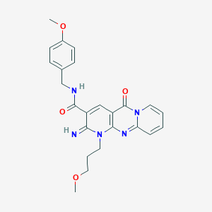 molecular formula C24H25N5O4 B356685 2-imino-N-(4-methoxybenzyl)-1-(3-methoxypropyl)-5-oxo-1,5-dihydro-2H-dipyrido[1,2-a:2,3-d]pyrimidine-3-carboxamide CAS No. 577788-90-0