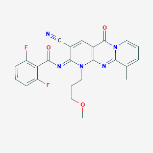 N-[5-Cyano-7-(3-methoxypropyl)-11-methyl-2-oxo-1,7,9-triazatricyclo[8.4.0.03,8]tetradeca-3(8),4,9,11,13-pentaen-6-ylidene]-2,6-difluorobenzamide