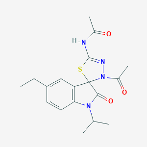 molecular formula C18H22N4O3S B356690 N-(4-acetyl-5'-ethyl-2'-oxo-1'-propan-2-ylspiro[1,3,4-thiadiazole-5,3'-indole]-2-yl)acetamide CAS No. 585560-52-7