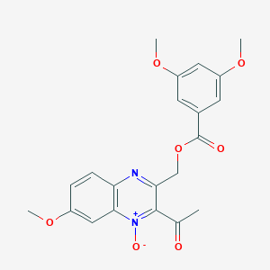 (3-acetyl-6-methoxy-4-oxido-2-quinoxalinyl)methyl 3,5-dimethoxybenzoate