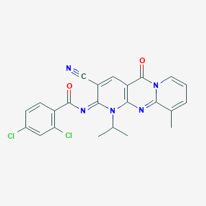 2,4-dichloro-N-(3-cyano-1-isopropyl-10-methyl-5-oxo-1,5-dihydro-2H-dipyrido[1,2-a:2,3-d]pyrimidin-2-ylidene)benzamide