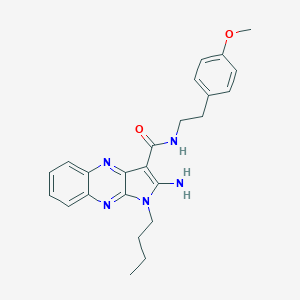 molecular formula C24H27N5O2 B356698 2-amino-1-butyl-N-[2-(4-methoxyphenyl)ethyl]-1H-pyrrolo[2,3-b]quinoxaline-3-carboxamide CAS No. 586995-45-1