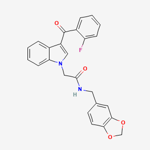 N-(1,3-benzodioxol-5-ylmethyl)-2-[3-(2-fluorobenzoyl)-1H-indol-1-yl]acetamide