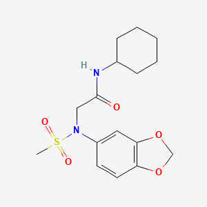 N~2~-1,3-benzodioxol-5-yl-N~1~-cyclohexyl-N~2~-(methylsulfonyl)glycinamide