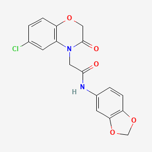 N-1,3-benzodioxol-5-yl-2-(6-chloro-3-oxo-2,3-dihydro-4H-1,4-benzoxazin-4-yl)acetamide