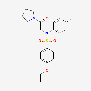 4-ethoxy-N-(4-fluorophenyl)-N-[2-oxo-2-(1-pyrrolidinyl)ethyl]benzenesulfonamide