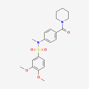 3,4-dimethoxy-N-methyl-N-[4-(1-piperidinylcarbonyl)phenyl]benzenesulfonamide