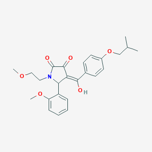 molecular formula C25H29NO6 B356713 3-hydroxy-4-(4-isobutoxybenzoyl)-1-(2-methoxyethyl)-5-(2-methoxyphenyl)-1,5-dihydro-2H-pyrrol-2-one CAS No. 844463-02-1