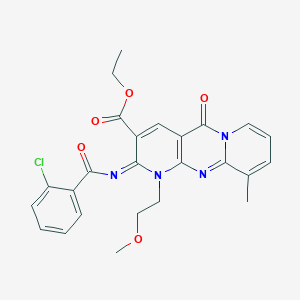 Ethyl 6-(2-chlorobenzoyl)imino-7-(2-methoxyethyl)-11-methyl-2-oxo-1,7,9-triazatricyclo[8.4.0.03,8]tetradeca-3(8),4,9,11,13-pentaene-5-carboxylate