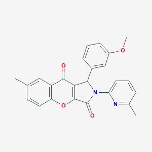 molecular formula C25H20N2O4 B356718 1-(3-Methoxyphenyl)-7-methyl-2-(6-methyl-2-pyridinyl)-1,2-dihydrochromeno[2,3-c]pyrrole-3,9-dione CAS No. 844650-10-8