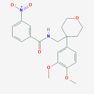 N-{[4-(3,4-dimethoxyphenyl)tetrahydro-2H-pyran-4-yl]methyl}-3-nitrobenzamide