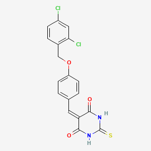 5-{4-[(2,4-dichlorobenzyl)oxy]benzylidene}-2-thioxodihydro-4,6(1H,5H)-pyrimidinedione