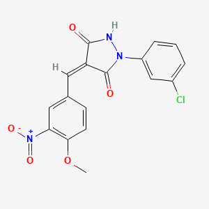 1-(3-chlorophenyl)-4-(4-methoxy-3-nitrobenzylidene)-3,5-pyrazolidinedione