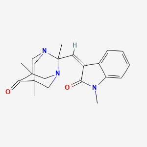 2,5,7-Trimethyl-2-(1-methyl-2-oxo-1,2-dihydro-indol-3-ylidenemethyl)-1,3-diaza-tricyclo[3.3.1.1*3,7*]decan-6-one