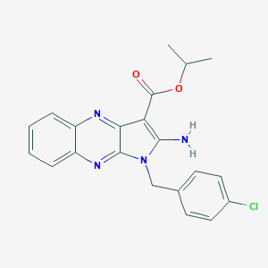 molecular formula C21H19ClN4O2 B356733 Propan-2-yl 2-amino-1-[(4-chlorophenyl)methyl]pyrrolo[3,2-b]quinoxaline-3-carboxylate CAS No. 497249-08-8