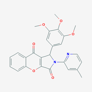 molecular formula C26H22N2O6 B356735 2-(4-Methyl-2-pyridinyl)-1-(3,4,5-trimethoxyphenyl)-1,2-dihydrochromeno[2,3-c]pyrrole-3,9-dione CAS No. 844663-17-8