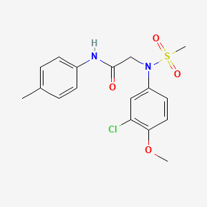 molecular formula C17H19ClN2O4S B3567375 N~2~-(3-chloro-4-methoxyphenyl)-N~1~-(4-methylphenyl)-N~2~-(methylsulfonyl)glycinamide 