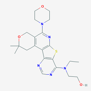 molecular formula C22H29N5O3S B356740 2-[[2,2-dimethyl-5-(4-morpholinyl)-1,4-dihydro-2H-pyrano[4'',3'':4',5']pyrido[3',2':4,5]thieno[3,2-d]pyrimidin-8-yl](ethyl)amino]ethanol CAS No. 842971-42-0