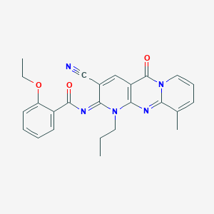 N-(5-Cyano-11-methyl-2-oxo-7-propyl-1,7,9-triazatricyclo[8.4.0.03,8]tetradeca-3(8),4,9,11,13-pentaen-6-ylidene)-2-ethoxybenzamide