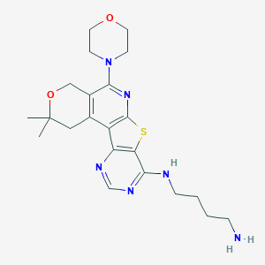 N'-(4,4-Dimethyl-8-morpholin-4-yl-5-oxa-11-thia-9,14,16-triazatetracyclo[8.7.0.02,7.012,17]heptadeca-1(10),2(7),8,12(17),13,15-hexaen-13-yl)butane-1,4-diamine