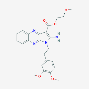 molecular formula C24H26N4O5 B356762 2-methoxyethyl 2-amino-1-[2-(3,4-dimethoxyphenyl)ethyl]-1H-pyrrolo[2,3-b]quinoxaline-3-carboxylate CAS No. 500104-81-4