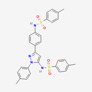 4-methyl-N-[1-(4-methylphenyl)-3-(4-{[(4-methylphenyl)sulfonyl]amino}phenyl)-1H-pyrazol-5-yl]benzenesulfonamide