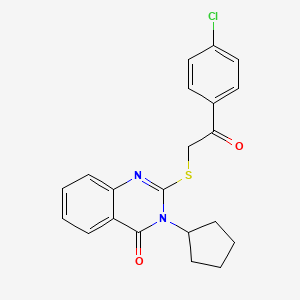 2-{[2-(4-CHLOROPHENYL)-2-OXOETHYL]SULFANYL}-3-CYCLOPENTYLQUINAZOLIN-4-ONE