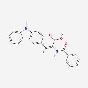 (E)-2-benzamido-3-(9-methylcarbazol-3-yl)prop-2-enoic acid