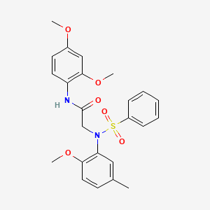 2-[N-(benzenesulfonyl)-2-methoxy-5-methylanilino]-N-(2,4-dimethoxyphenyl)acetamide