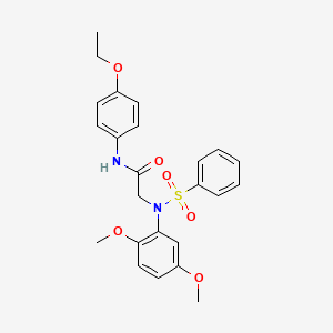 2-[N-(benzenesulfonyl)-2,5-dimethoxyanilino]-N-(4-ethoxyphenyl)acetamide