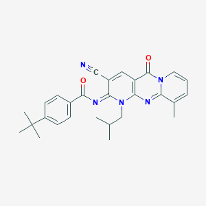 4-tert-butyl-N-(3-cyano-1-isobutyl-10-methyl-5-oxo-1,5-dihydro-2H-dipyrido[1,2-a:2,3-d]pyrimidin-2-ylidene)benzamide