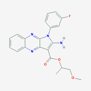 molecular formula C21H19FN4O3 B356801 2-methoxy-1-methylethyl 2-amino-1-(3-fluorophenyl)-1H-pyrrolo[2,3-b]quinoxaline-3-carboxylate CAS No. 799800-43-4