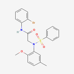 2-[N-(benzenesulfonyl)-2-methoxy-5-methylanilino]-N-(2-bromophenyl)acetamide