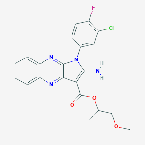 1-Methoxypropan-2-yl 2-amino-1-(3-chloro-4-fluorophenyl)pyrrolo[3,2-b]quinoxaline-3-carboxylate