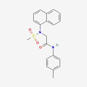 molecular formula C20H20N2O3S B3568039 N~1~-(4-methylphenyl)-N~2~-(methylsulfonyl)-N~2~-1-naphthylglycinamide 