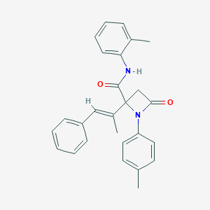 molecular formula C27H26N2O2 B356807 N-(2-methylphenyl)-1-(4-methylphenyl)-2-(1-methyl-2-phenylvinyl)-4-oxo-2-azetidinecarboxamide CAS No. 904006-04-8