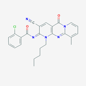 2-chloro-N-(3-cyano-10-methyl-5-oxo-1-pentyl-1,5-dihydro-2H-dipyrido[1,2-a:2,3-d]pyrimidin-2-ylidene)benzamide