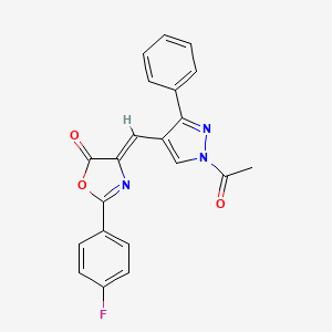 4-[(1-acetyl-3-phenyl-1H-pyrazol-4-yl)methylene]-2-(4-fluorophenyl)-1,3-oxazol-5(4H)-one