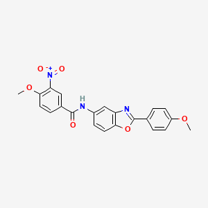 4-methoxy-N-[2-(4-methoxyphenyl)-1,3-benzoxazol-5-yl]-3-nitrobenzamide