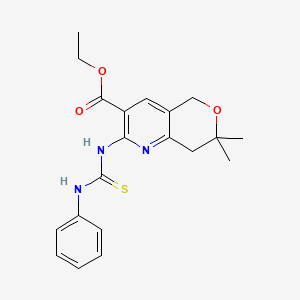 ethyl 2-[(anilinocarbonothioyl)amino]-7,7-dimethyl-7,8-dihydro-5H-pyrano[4,3-b]pyridine-3-carboxylate