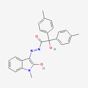 2-hydroxy-N'-(1-methyl-2-oxo-1,2-dihydro-3H-indol-3-ylidene)-2,2-bis(4-methylphenyl)acetohydrazide