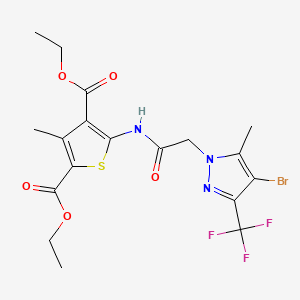 diethyl 5-({[4-bromo-5-methyl-3-(trifluoromethyl)-1H-pyrazol-1-yl]acetyl}amino)-3-methyl-2,4-thiophenedicarboxylate