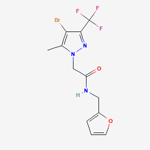 2-[4-bromo-5-methyl-3-(trifluoromethyl)-1H-pyrazol-1-yl]-N-(2-furylmethyl)acetamide