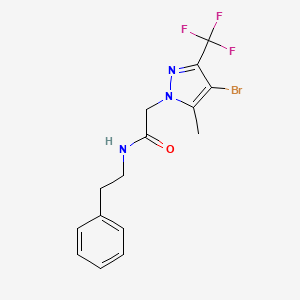 2-[4-bromo-5-methyl-3-(trifluoromethyl)-1H-pyrazol-1-yl]-N-(2-phenylethyl)acetamide