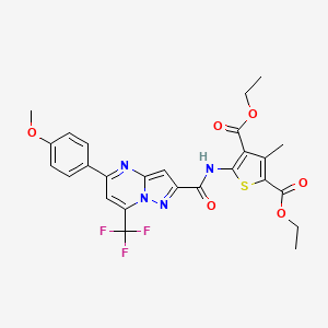 diethyl 5-({[5-(4-methoxyphenyl)-7-(trifluoromethyl)pyrazolo[1,5-a]pyrimidin-2-yl]carbonyl}amino)-3-methyl-2,4-thiophenedicarboxylate