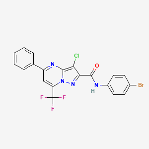 N-(4-bromophenyl)-3-chloro-5-phenyl-7-(trifluoromethyl)pyrazolo[1,5-a]pyrimidine-2-carboxamide