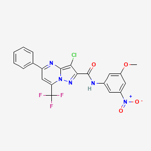 3-chloro-N-(3-methoxy-5-nitrophenyl)-5-phenyl-7-(trifluoromethyl)pyrazolo[1,5-a]pyrimidine-2-carboxamide